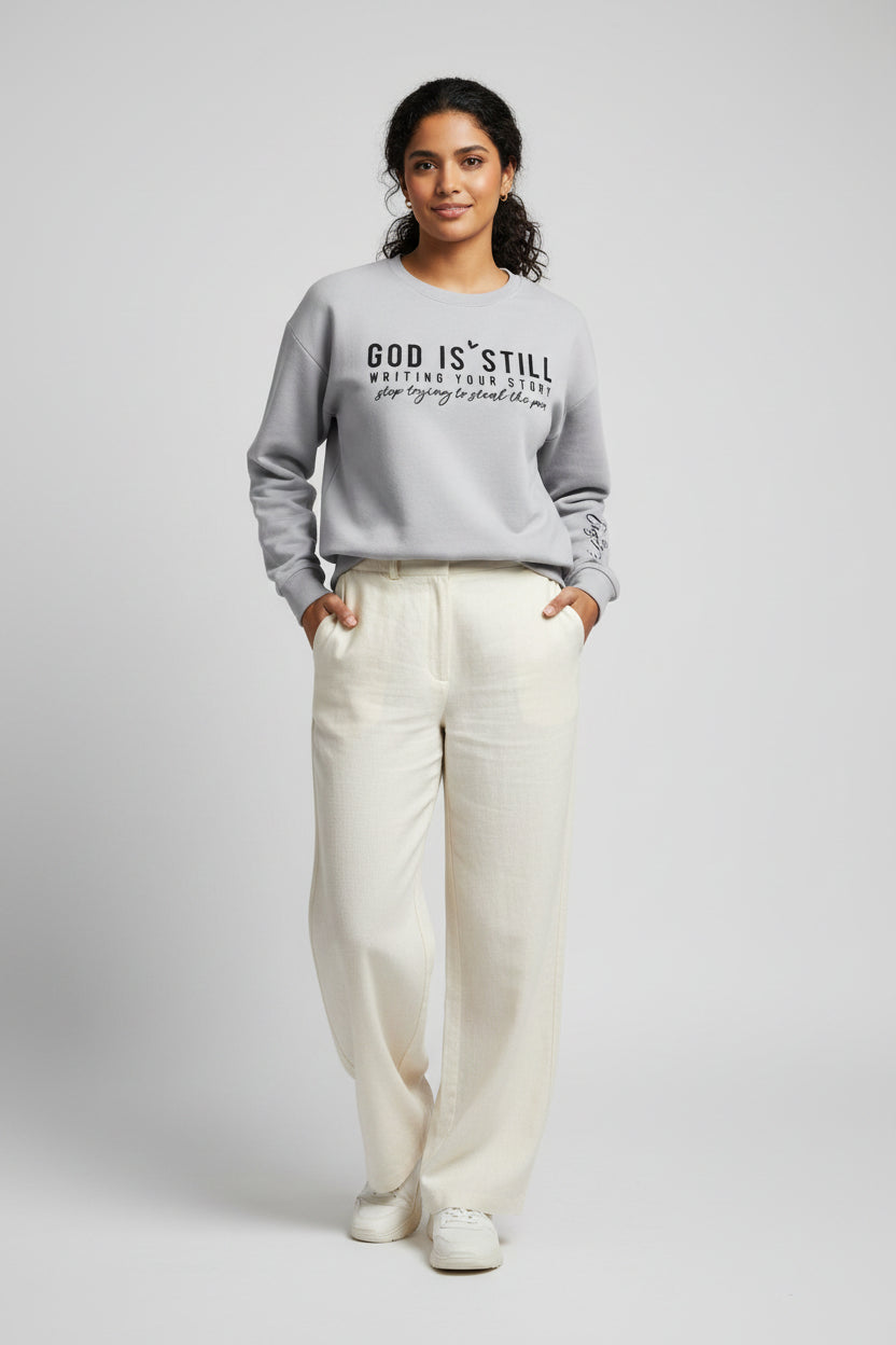 Soft-Touch Oversized Sweatshirt | Signature Letter-print Crewneck