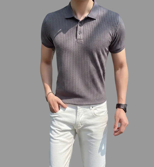 Men’s Summer Lightweight Polo Shirt - Slim-Fit Casual Lapel Top