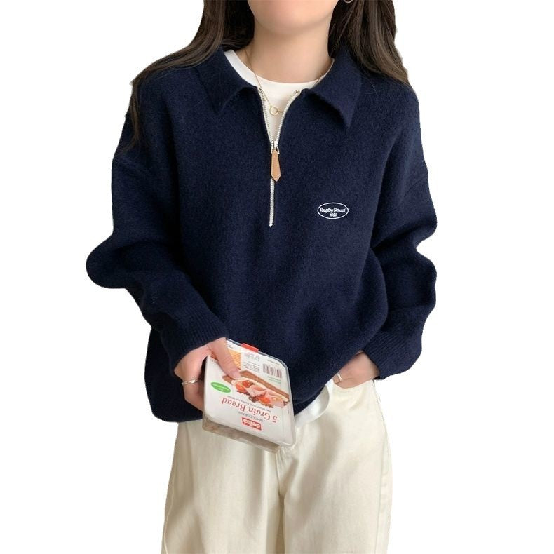 The Seoul Polo Knit | Silky Viscose Half-Zip Sweater