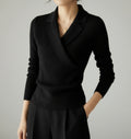 French Elegance Wave-Knit Layered Sweater – Celebrity Inspired A-Line Fit