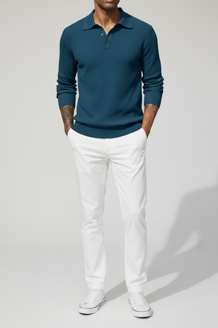 Men's Slim-Fit Long Sleeve Performance Top - Casual Autumn Lightweight