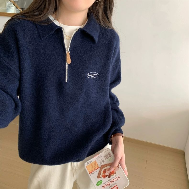 The Seoul Polo Knit | Silky Viscose Half-Zip Sweater