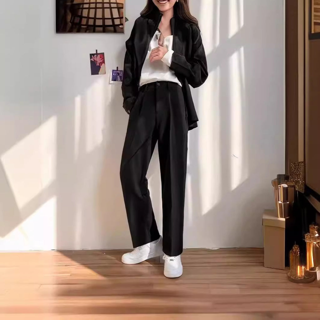 The Executive Drape | Wrinkle-Free Cropped Straight-Leg Pants