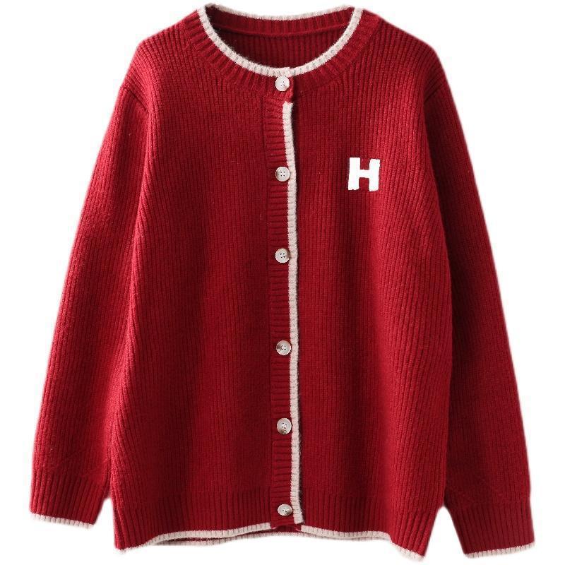 Urban Style Loose Knit Cardigan - Single-Breasted Acrylic Women’s Coat with Flying Sleeves